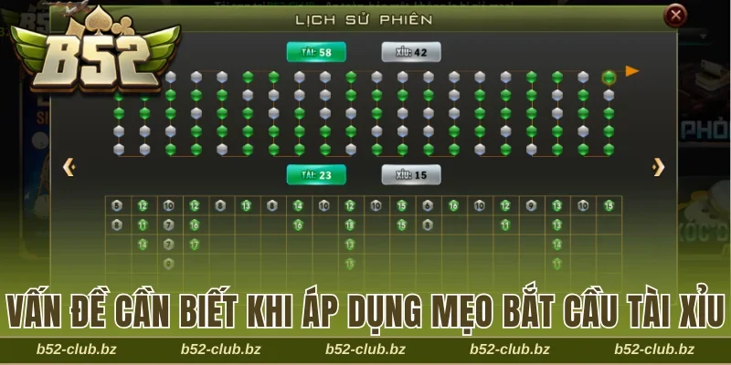 Các vấn đề cần biết khi áp dụng mẹo bắt cầu tài xỉu