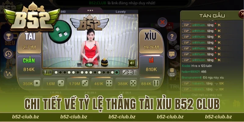 Chi tiết về tỷ lệ thắng tài xỉu B52 Club