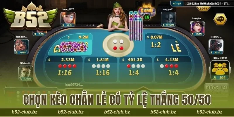 Chọn cược ở kèo chẵn/ lẻ có tỷ lệ thắng 50/50