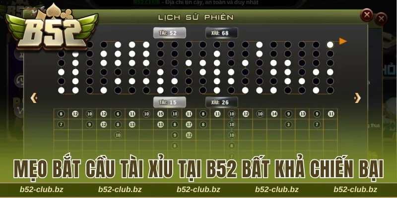 Mẹo bắt cầu tài xỉu tại B52