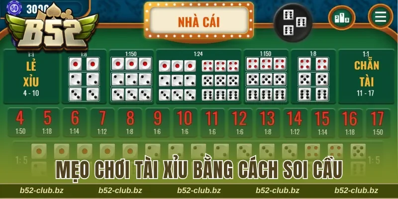 Mẹo chơi tài xỉu B52 Club luôn thắng bằng cách soi cầu
