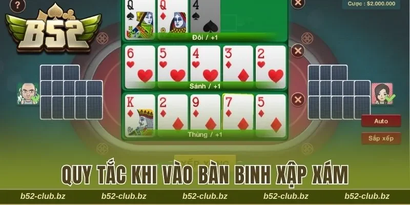 Quy tắc chung khi vào bàn chơi Mậu binh