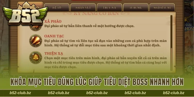 Khóa mục tiêu đúng lúc giúp tiêu diệt boss nhanh hơn