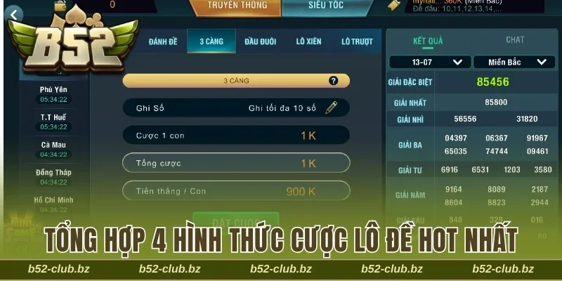Tổng hợp 4 hình thức cược lô đề hot nhất tại cổng game