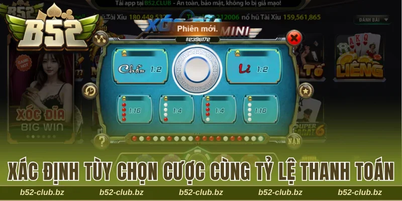 Xác định tùy chọn cược cùng tỷ lệ thanh toán